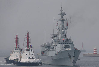 多國(guó)參演艦艇在青島集結(jié)完畢