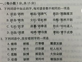 2014山東高考語(yǔ)文試題(圖片版)出爐