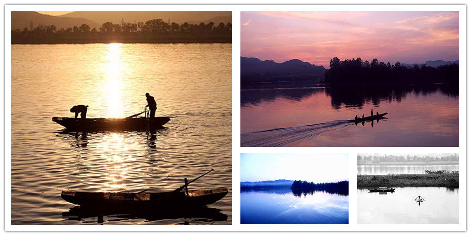 高清組圖：江上捕撈忙生計(jì) 漁舟唱晚跡天涯