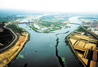 乘熱氣球拍攝大沽河