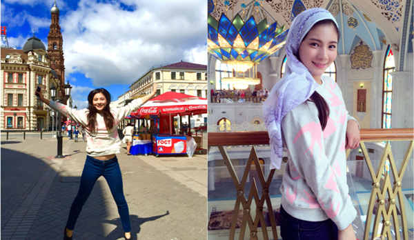 跳水女神曬唯美出游照：面容清秀女神范兒