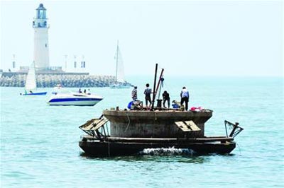 五四廣場(chǎng)海上噴泉將復(fù)噴