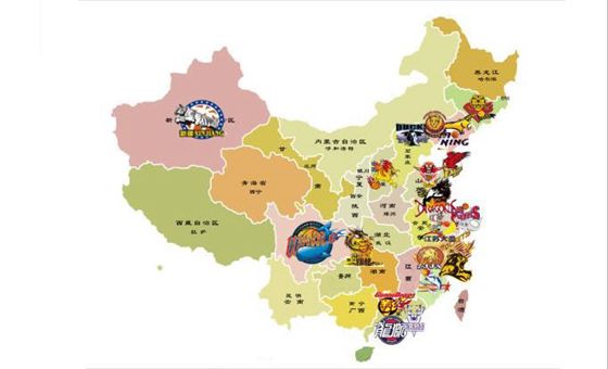 中國地圖展示CBA球隊分布 北方球隊占少數(shù)
