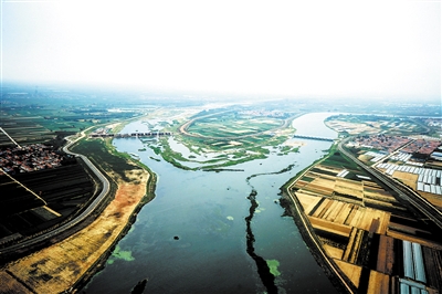 乘熱氣球拍攝大沽河