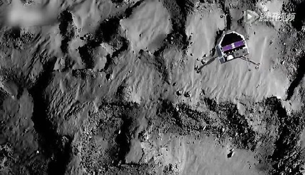 動(dòng)畫模擬歐洲宇航局探測(cè)器著陸彗星全過程截圖