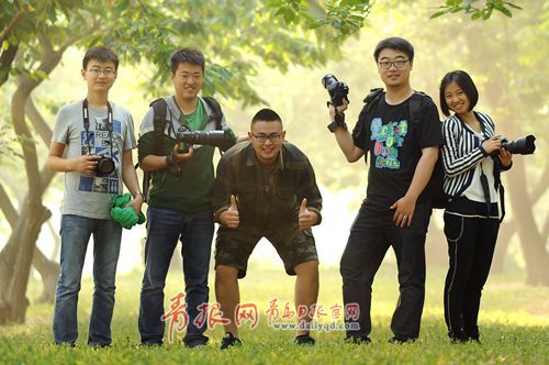 星空拍攝小團(tuán)隊(duì)，左起：張杰，蘇銘，呂新宇，張哲君，邴一丹