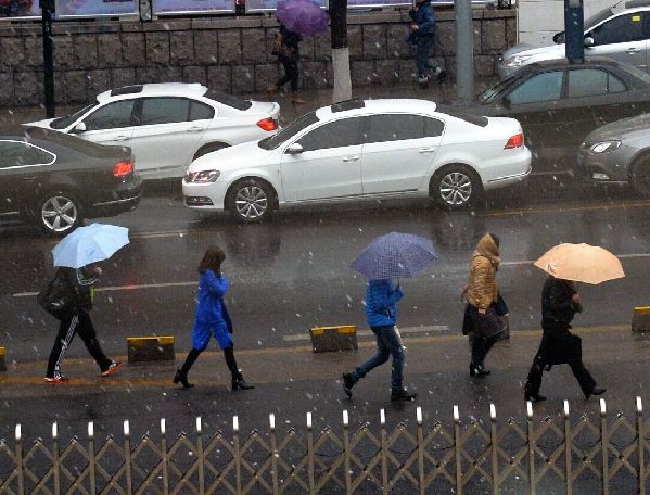 春寒料峭 新春雨夾雪不期而至