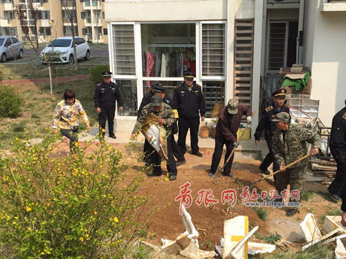 李滄城管全區(qū)范圍內(nèi)集中整治“小區(qū)菜園”