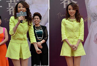 臺(tái)灣第一美女蕭薔著短裙現(xiàn)身青島