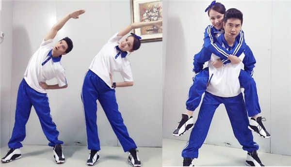 田亮夫婦身穿校服做廣播操 跳水王子秒變逗比學(xué)長