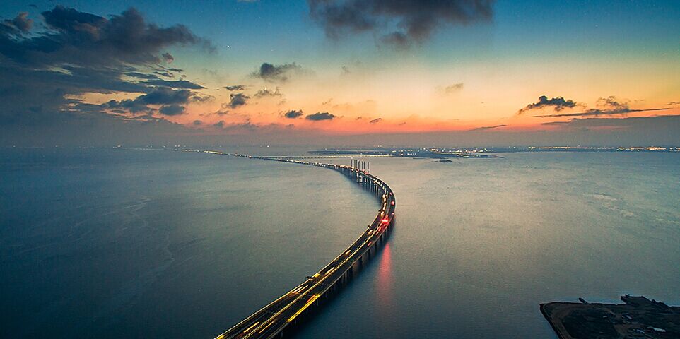 航拍世界最長跨海大橋——膠州灣跨海大橋