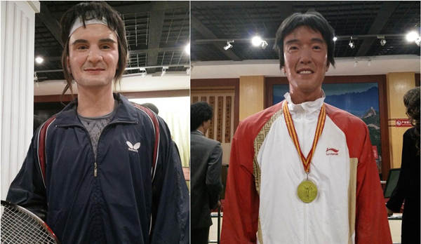 蠟像丑哭了！費(fèi)德勒雌雄同體 劉翔一臉窮苦