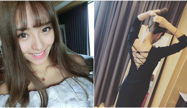 張稀哲女友展烈焰紅唇 露背裝秀性感紋身