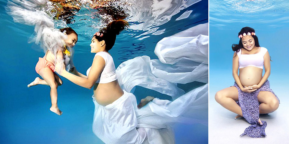 唯美孕婦水下寫真照 身姿靈動如“美人魚”