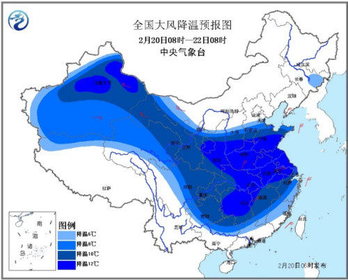 本次大风降温预报图