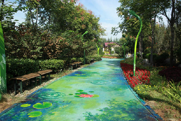 市北提升绿化环境3d主题彩绘扮靓广场